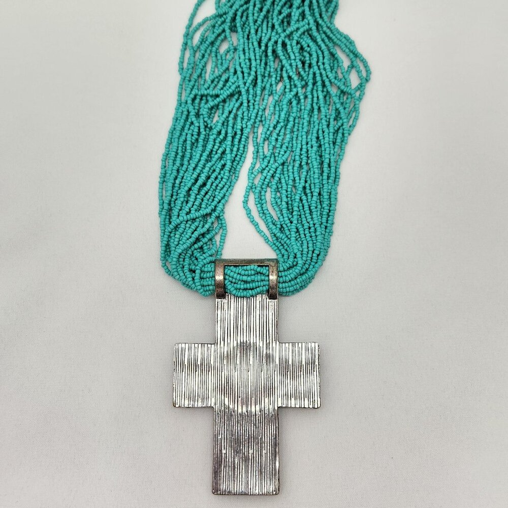 Beaded Cross Necklace #726 - Picture 7 of 16